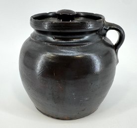 Antique Brown-glazed Stoneware Bean Pot