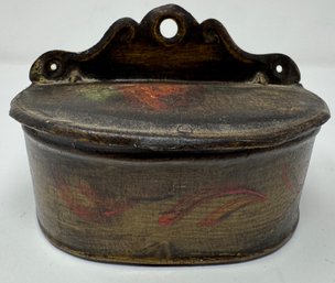 Antique Tin Toleware Hanging Match Safe