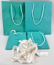 Collection Of Tiffany & Co Gift Bags With Bonus Ribbons