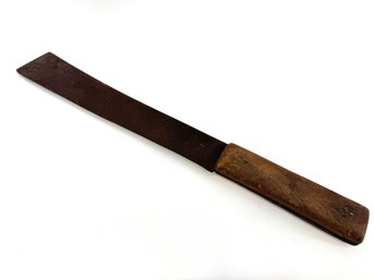 Vintage Straight Blade Trade Knife With Wood Handle
