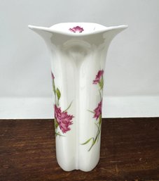 Vintage Shafford Hand Decorated Bone China Tri Sided Vase