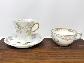 Vintage Haviland Limoges Porcelain Chocolate Or Demitasse Cup And Saucer Set
