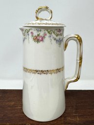 Antique Porcelain Hot Chocolate Pot Signed Jean Pouyat