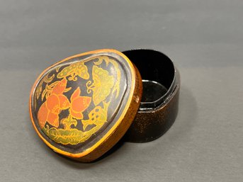 Vintage Black Lacquered Trinket Box