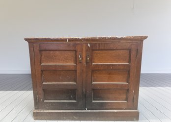 Antique Multi-paneled Oak Refectory Cabinet