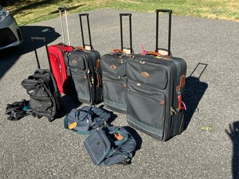 Set Of Luggage: 1 Large, 3 Carry-on, 2 Small Duffels, And A Backpack