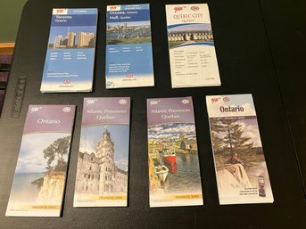 Set Of 7 AAA Maps From The 2000s & 2010s Of Canada: Toronto, Ontario, Quebec City, Atlantic Provinces