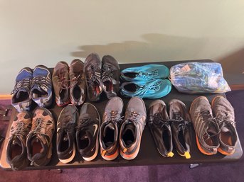 10 Pairs Of Mens Sneakers, Pool Shoes & Boots Size 10.5