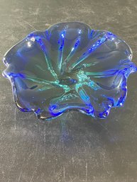 Blue Crystal Bowl, Very Nice, Excellent Condition