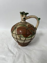 1. French Redware Potterry Water Pitcher