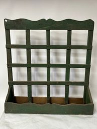 10. Primitive Painted Wooden Hanging Shelf