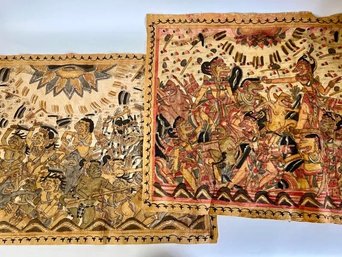 99. Pr. Asian Paintings On Fabric (2)