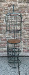 26. Country Painted Iron And Wood Bar Rack