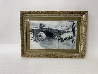 28. Currier & Ives Style Print Skating In Central Park