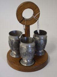 34. Frieling Zinn Shot Holder Set On Stand