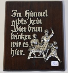 35. German Wooden Plaque