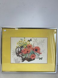 7. Watercolor, Poppies Sgd. Indiscernibly