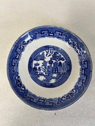 8. Buffalo Pottery Blue And White Bowl