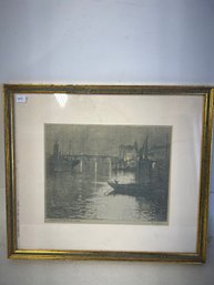 44. Donald Maxwell A Nocturne Of The Pool Of London Litho.