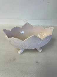 6. Pink Milk Glass Footed Bowl