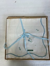 10. Irish Embroidered Linen Tea Cloth