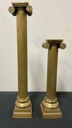 28. Vintage Corinthians Brass Candlesticks (2)
