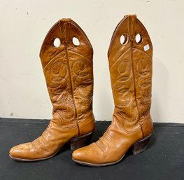 32. Sanders Slim Leather Cowboy Western Boots