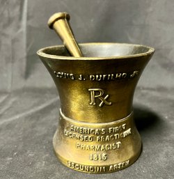 60. Vintage 1977 Schering Metal Mortar And Pestle