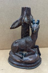 2. Hand Carved Black Forest Figurine With Glass Eyes