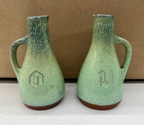 27. Vintage Pottery Oil & Vinegar Cruets (2)