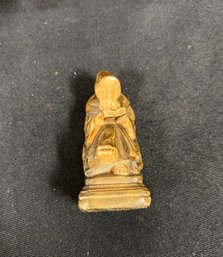 39. 19th C. Pottery Statue Of Saint Hildegard Of Bingen