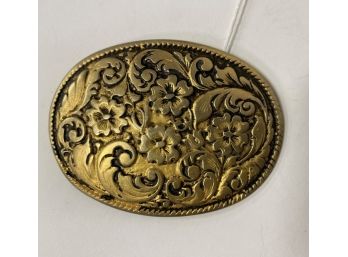 31. Antique Bas Relief Floral Gilt Buckle