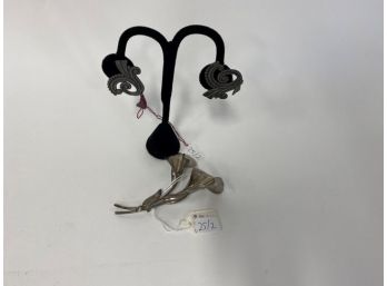 13. Sterling Silver Jewelry- Brooch & Taxco Earrings