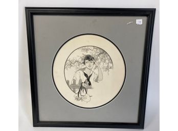 32. E. Heese Drawing. Art Deco Girl