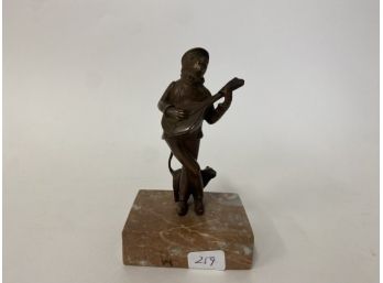 37. Bronze Cabinet Figure. Mandolin Player