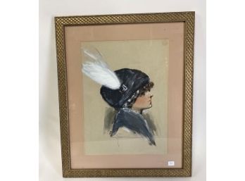 33. George Satterfield. Pastel. Art Deco Girl Sgd.