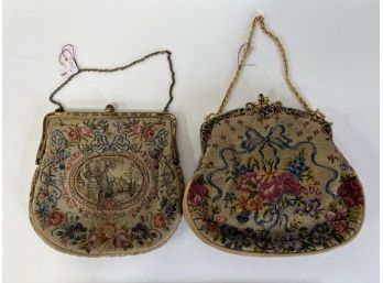 34. Vintage Tapestried Needlework Purses (2)