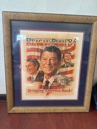 Framed Reagan-Bush Campaign Poster