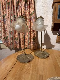 Two Gold Leaf Lamps