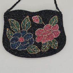 Hand Beaded Floral Seed Bead Handbag