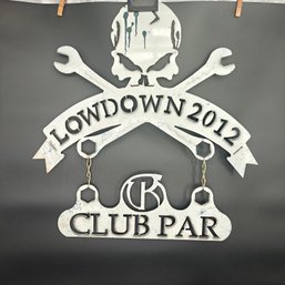 Lowdown 2012 Skull Club Par Metal Sign