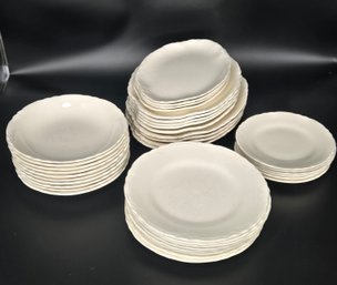White Scalloped Edge Dish Set