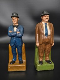 Vintage 1970s Chalkware? Laurel And Hardy Bookends