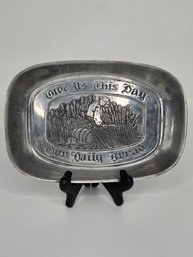 Duratale By Leonard Pewter Bread Tray 'Give Us This Day Our Daily Bread'