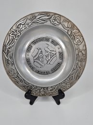 1974 Vintage Wilton Columbia Pa. Pewter Before/After Wedding Plate