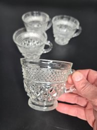 Vintage Anchor Hocking Wexford Clear Glass Punch Cups
