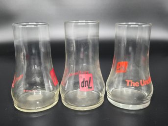 Vintage 1970s 7UP 'The Uncola' Upside-down Drinking Glasses