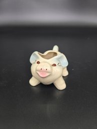Vintage Ceramic Pig Decor Figurine Sponge Holder, Planter, Container