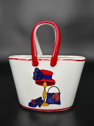 2004 Vintage 'A Special Place' Red Hat Society Ceramic Purse Decorative Vase