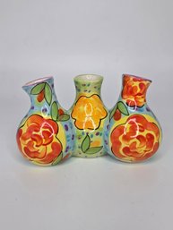 3 Pot Talavera Vase From Expressions Collection By Kelly Jo
